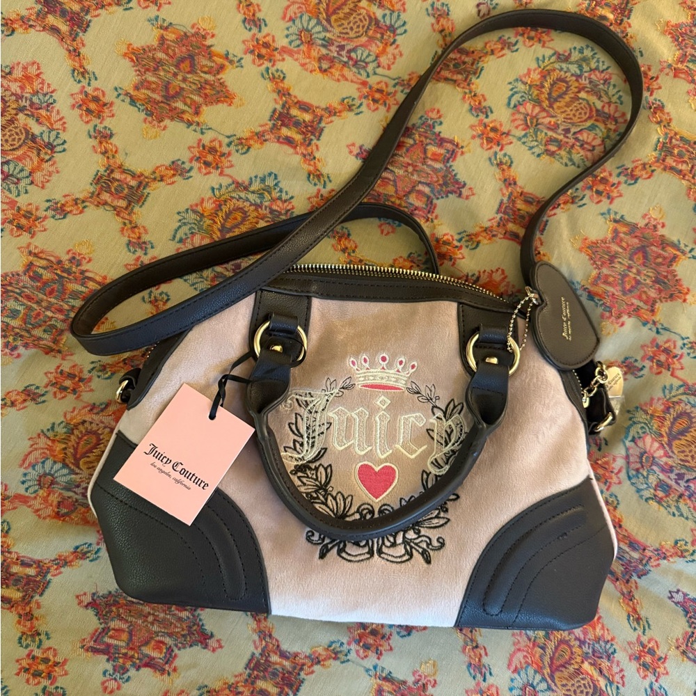 Juicy Couture Black and Cream Shoulder Bag